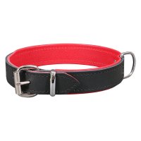 11414 EXCLUSIVE LEATHER COLLAR 2,5X50 CM BLACK&RED