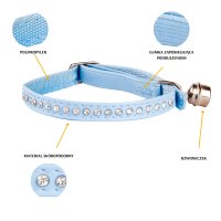 21262 GLAMOUR COLLAR WITH ELASTIC BAND 1X34CM BLUE