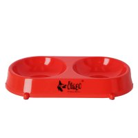 14856 PLASTIC BOWL FOR CAT/ DOG, DOUBLE, RED