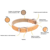 13639 CLASSIC LEATHER FELT-LINED COLLAR1,6x45CM RE
