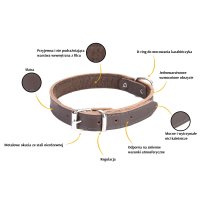 13602 KLASSIK LEDER FELT-LINED HALSBAND 1,0x24CM BROWN