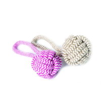 17438 CORD DOG TOY BALL + HANDLE PINK
