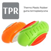 17328 TPR RUBBER DOG TOY - RUGBY DENT, 13 CM